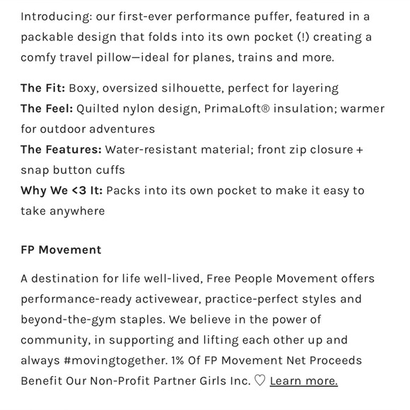 FP Movement by Free People Yellow Quilted Puffer Jacket, Size Large NWOT - Picture 8 of 16